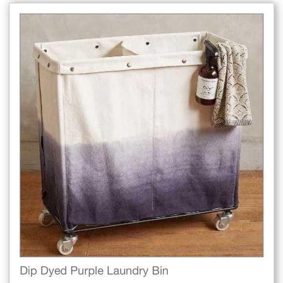 Anthropologie Dip Dyed Purple Laundry Bin - READ